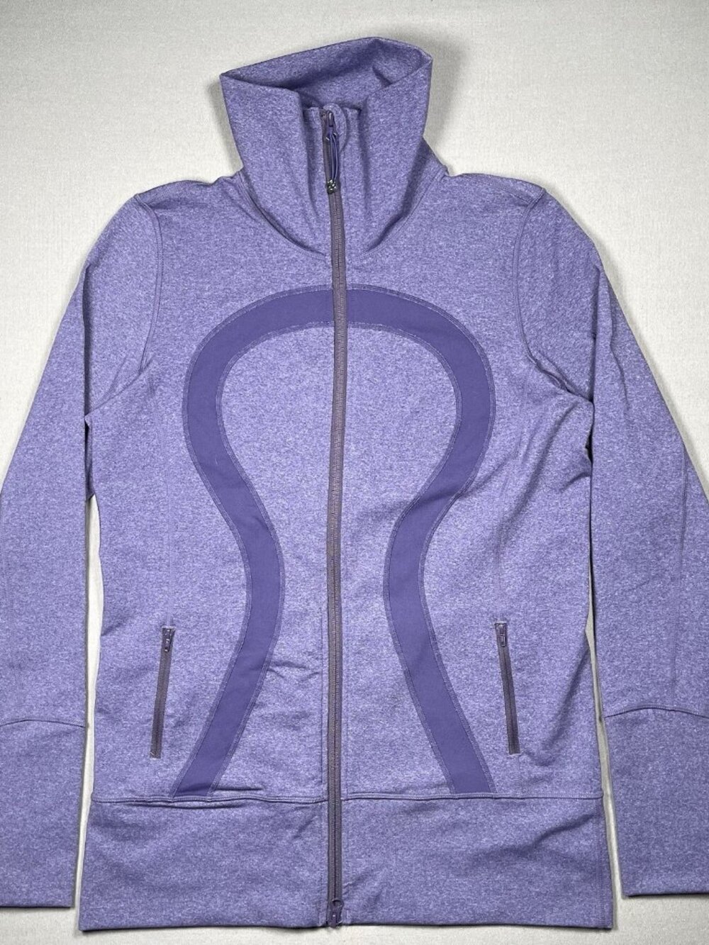 Lululemon In Stride Logo High Collar Zip Up Concord Grape Jacket - Women Size 10